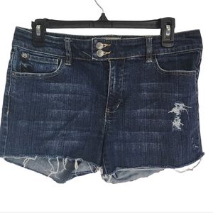 White House Black Market Raw Edge Distressed Stretch Shorts